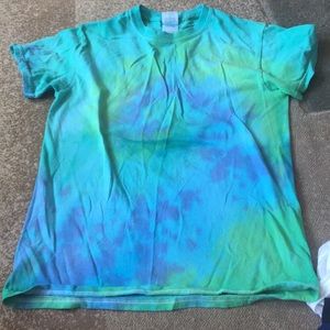 Blue-Green Tie Dye Shirt